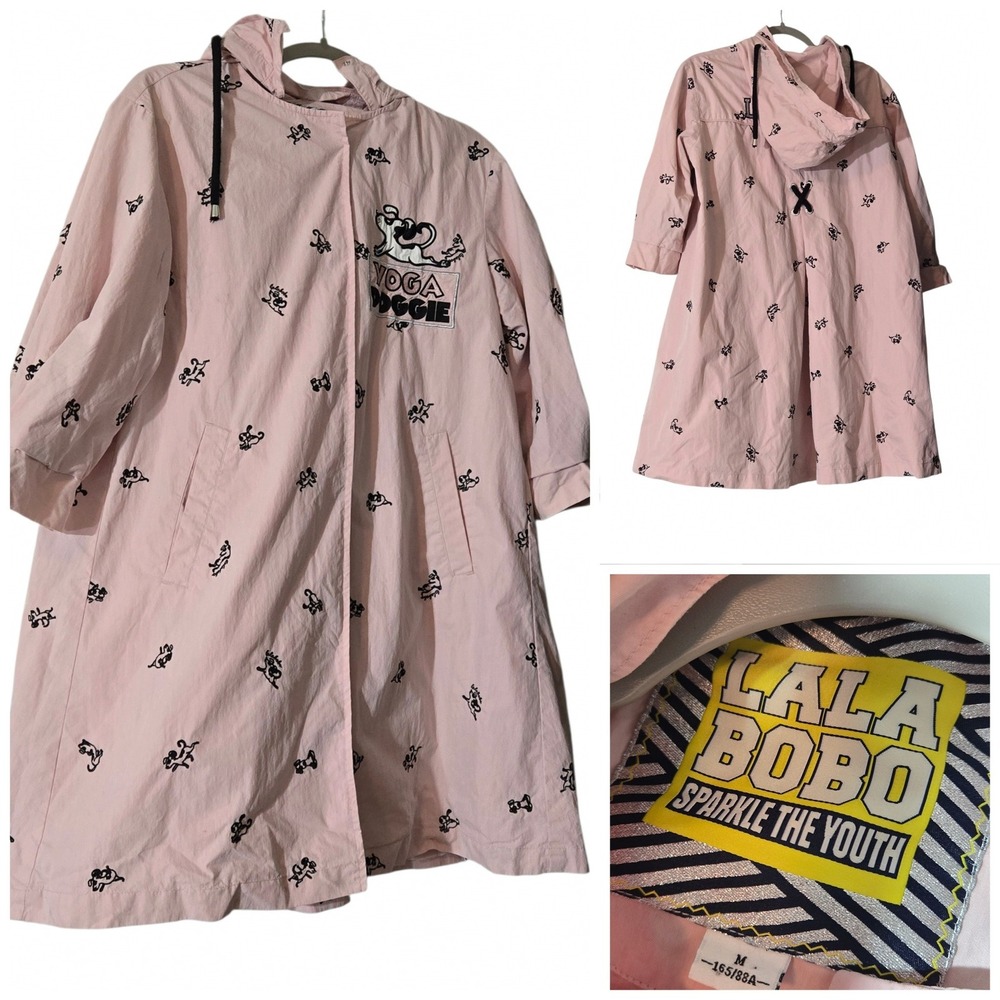 LALABOBO Sparkle The Youth Pink Yoga Doggie Hooded Windbreaker Jacket Medium